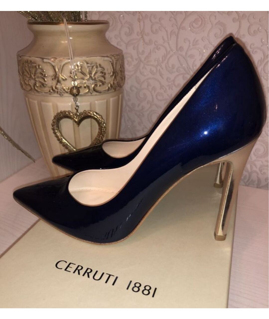 CERRUTI 1881 Темно-синие туфли из лакированной кожи, фото 7