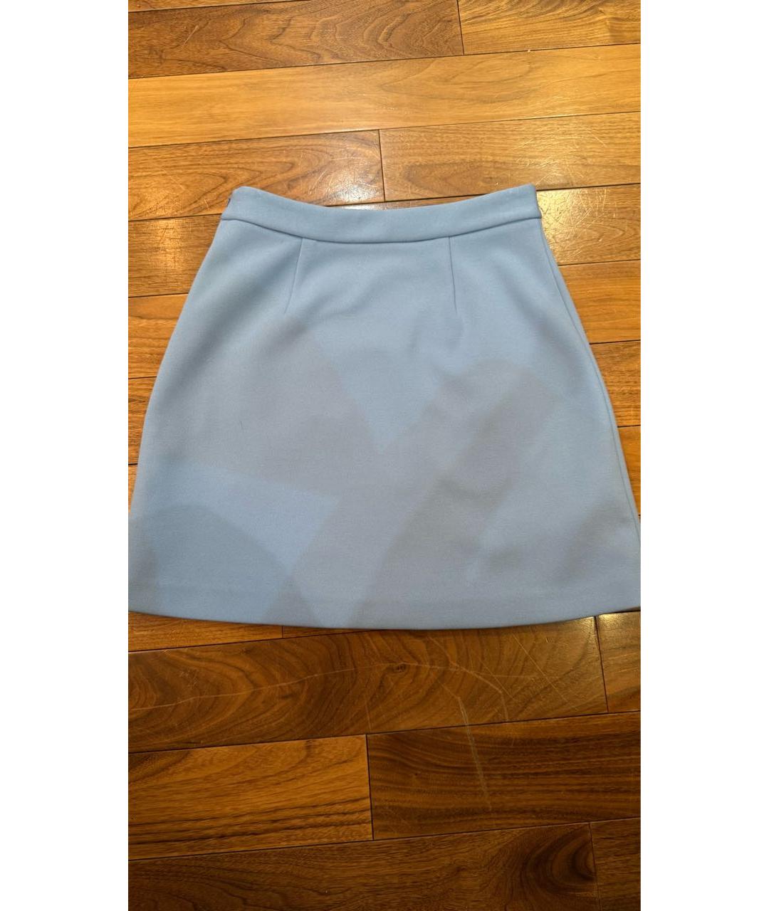 MAJE Голубая полиэстеровая юбка мини, фото 2