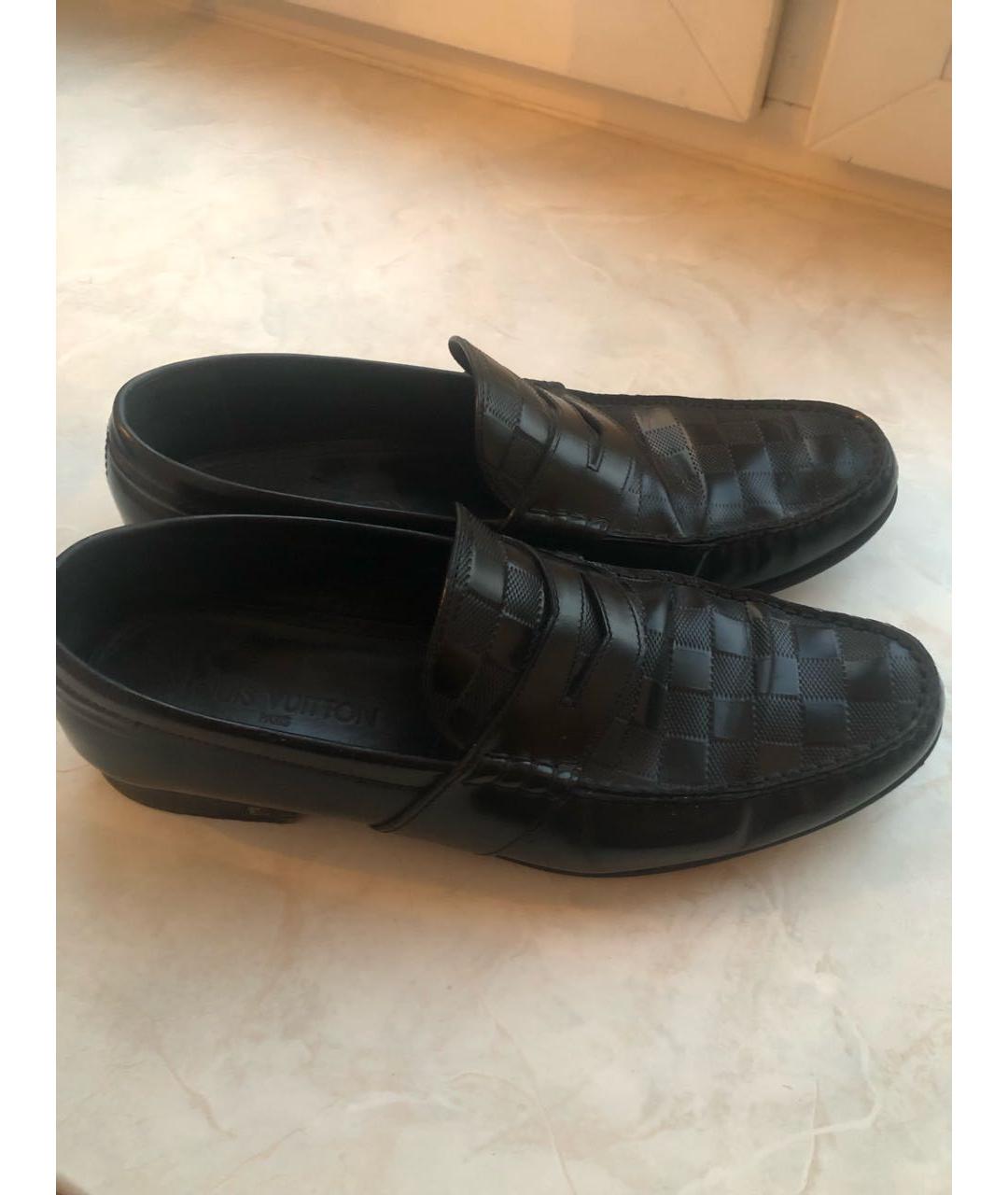 LOUIS VUITTON Черные кожаные лоферы, фото 2