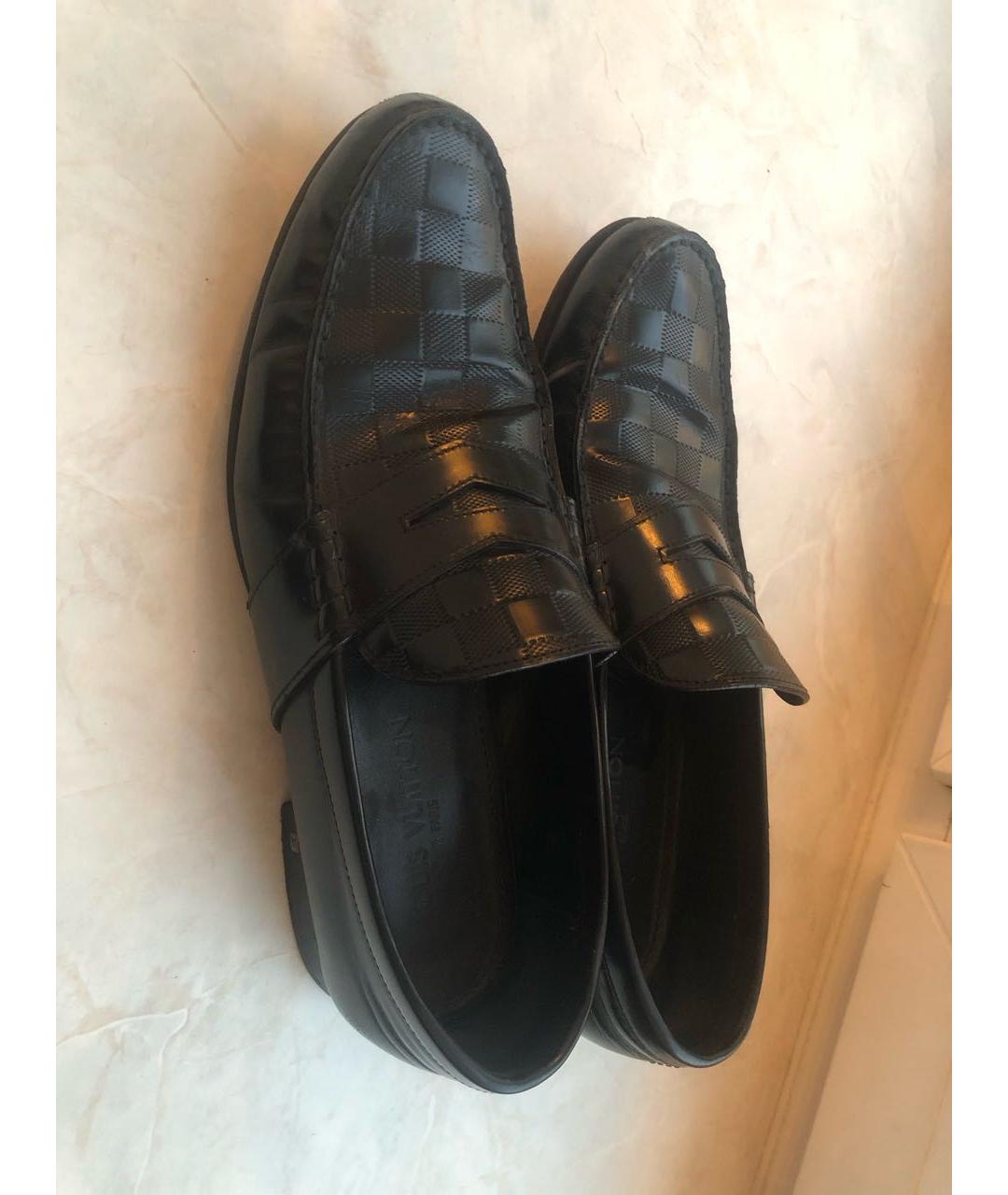 LOUIS VUITTON Черные кожаные лоферы, фото 5