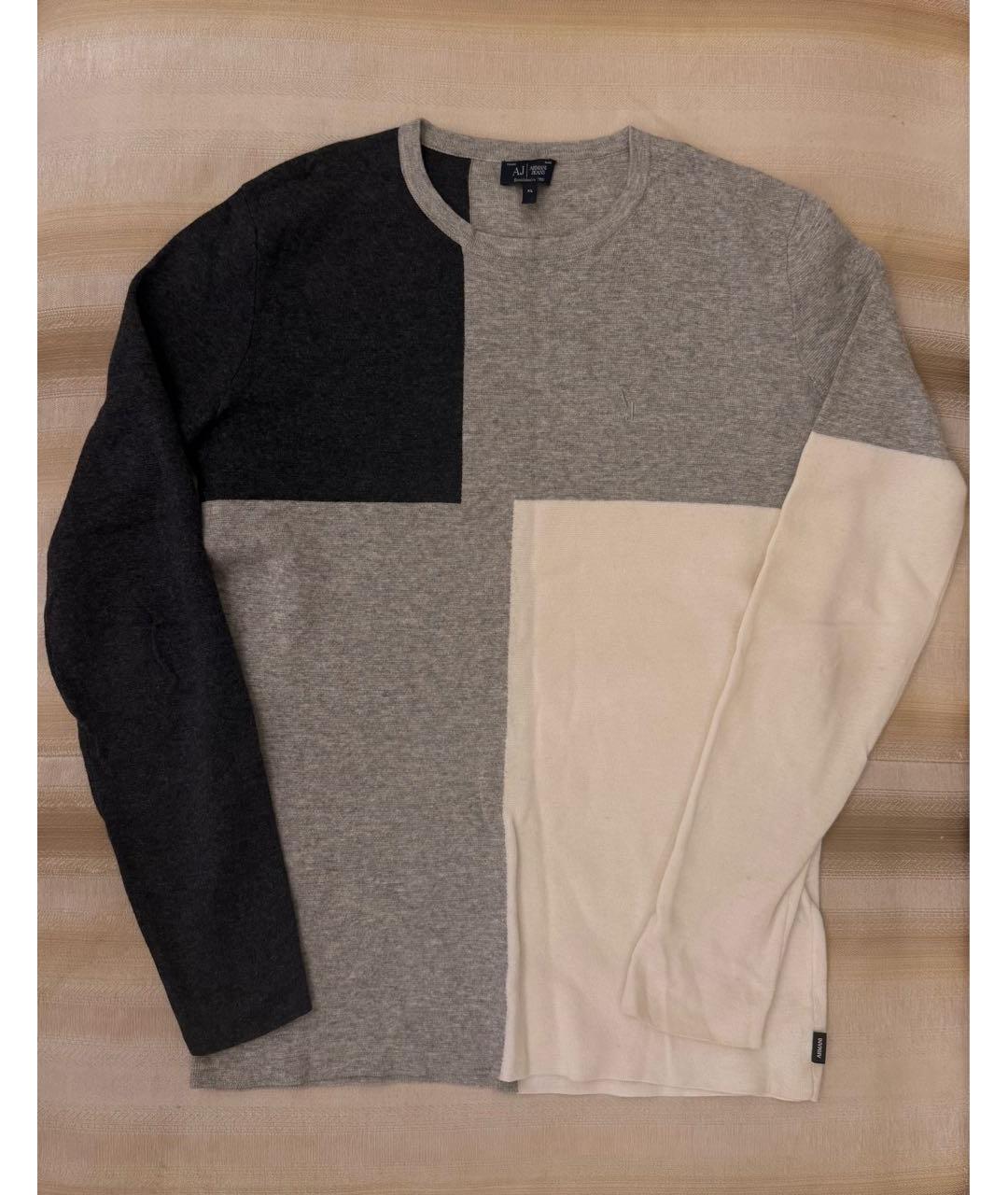 ARMANI JEANS Серый хлопковый джемпер / свитер, фото 4