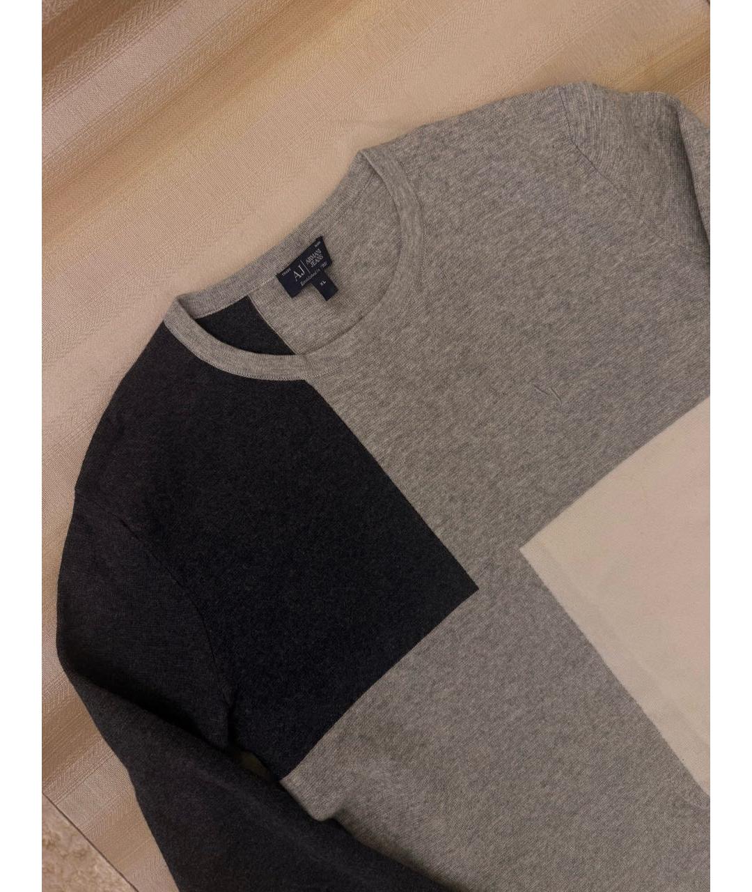 ARMANI JEANS Серый хлопковый джемпер / свитер, фото 3