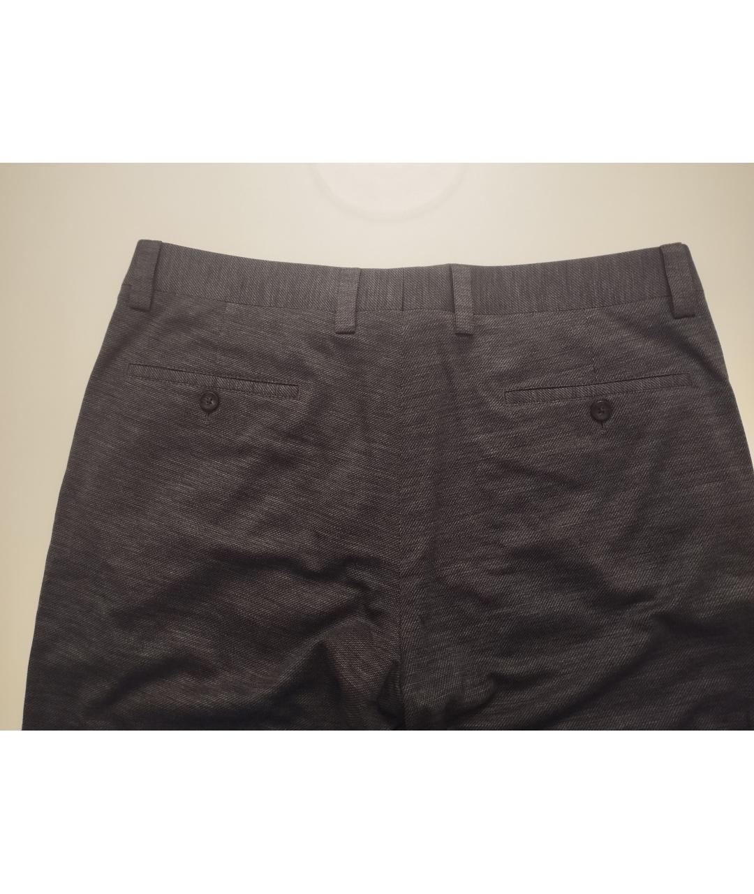 CORNELIANI Серые хлопковые классические брюки, фото 6