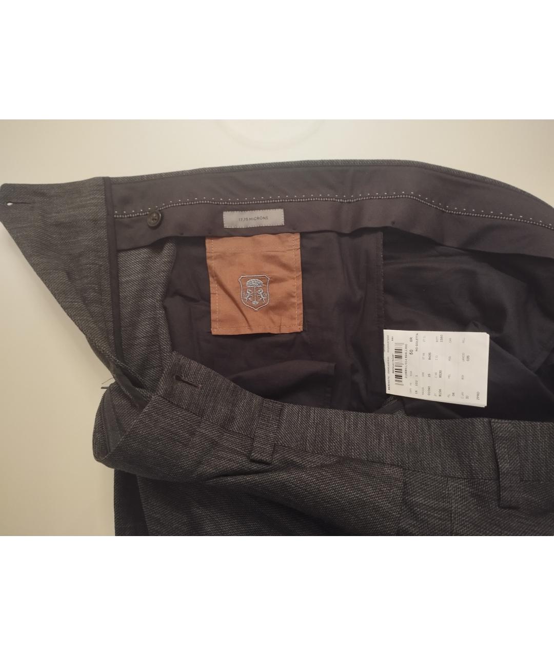 CORNELIANI Серые хлопковые классические брюки, фото 5