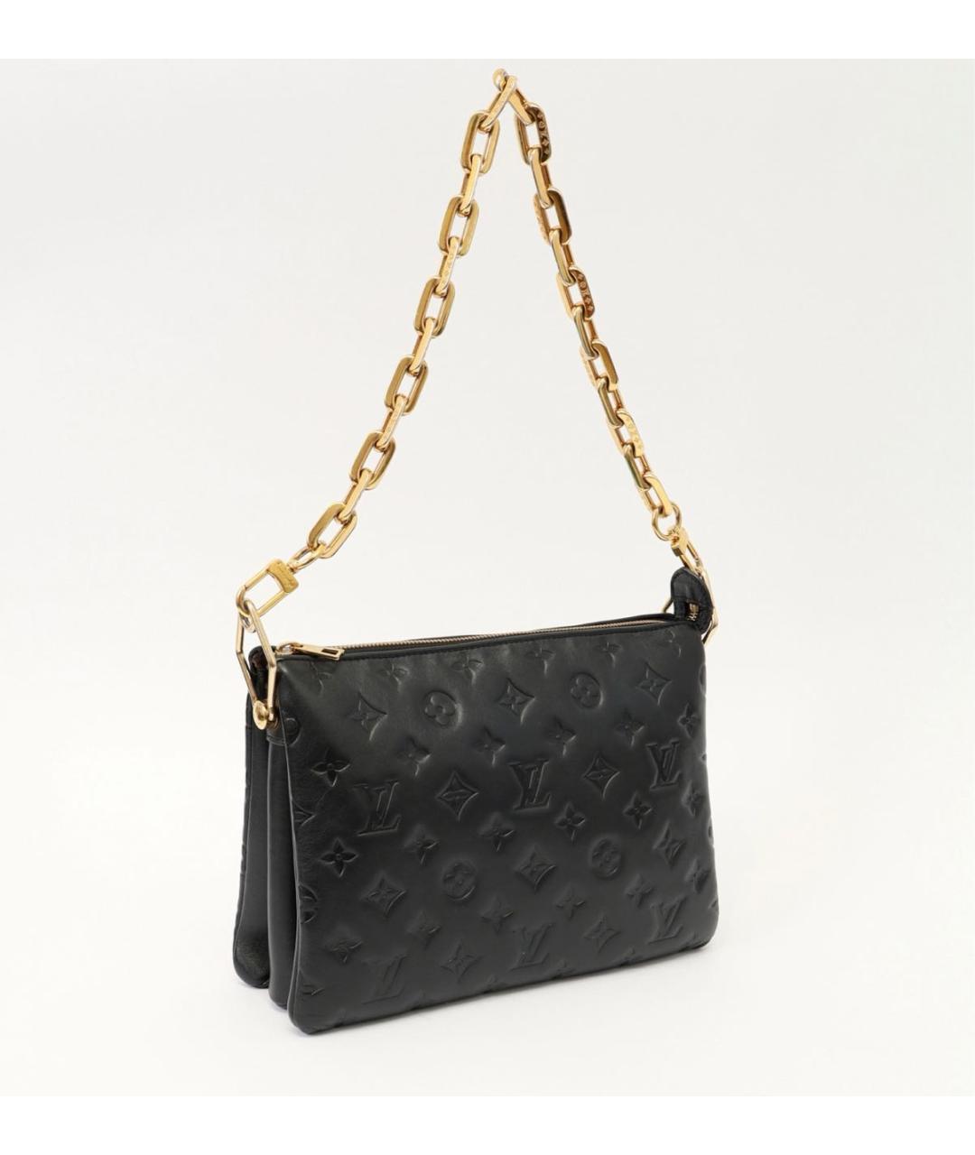 LOUIS VUITTON Черная кожаная сумка через плечо, фото 3