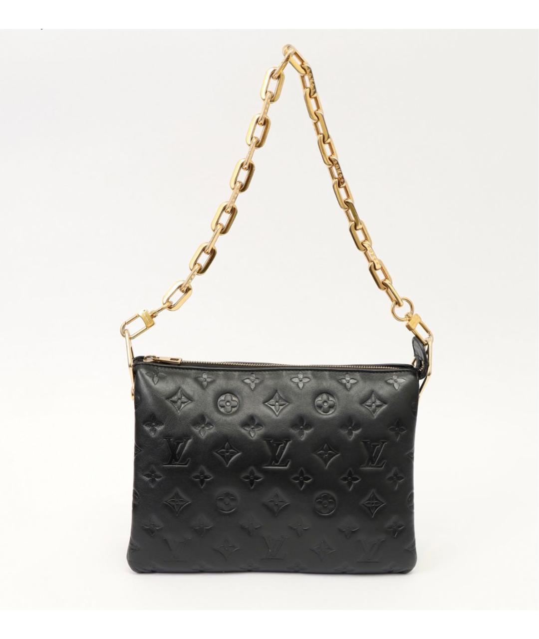 LOUIS VUITTON Черная кожаная сумка через плечо, фото 8