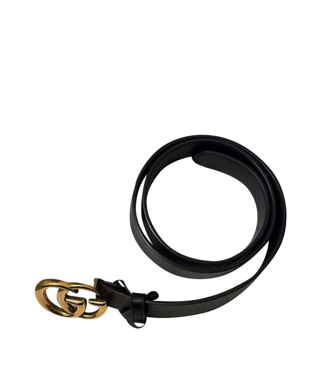 GUCCI Черный кожаный ремень, фото 1