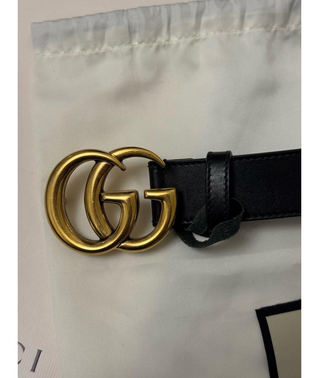 GUCCI Черный кожаный ремень, фото 2