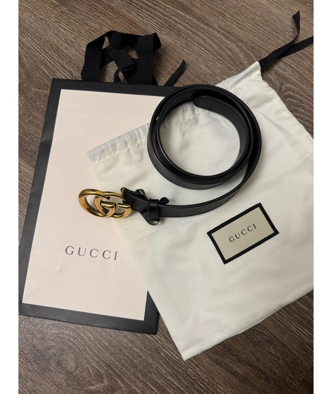 GUCCI Черный кожаный ремень, фото 4