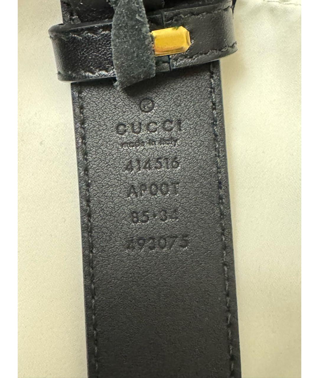 GUCCI Черный кожаный ремень, фото 3