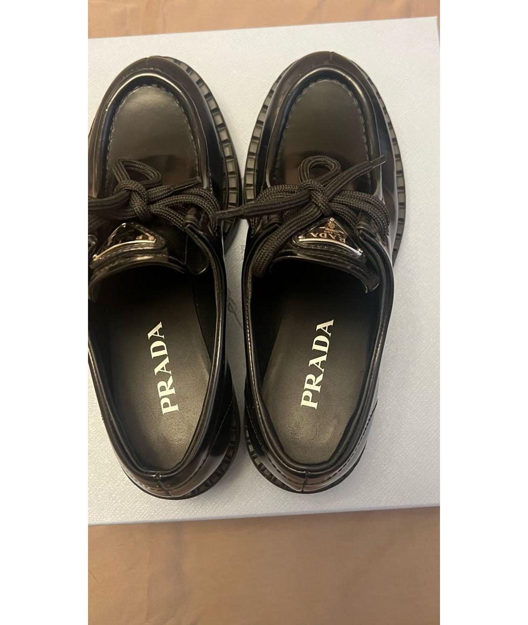 PRADA Черные лоферы из лакированной кожи, фото 5