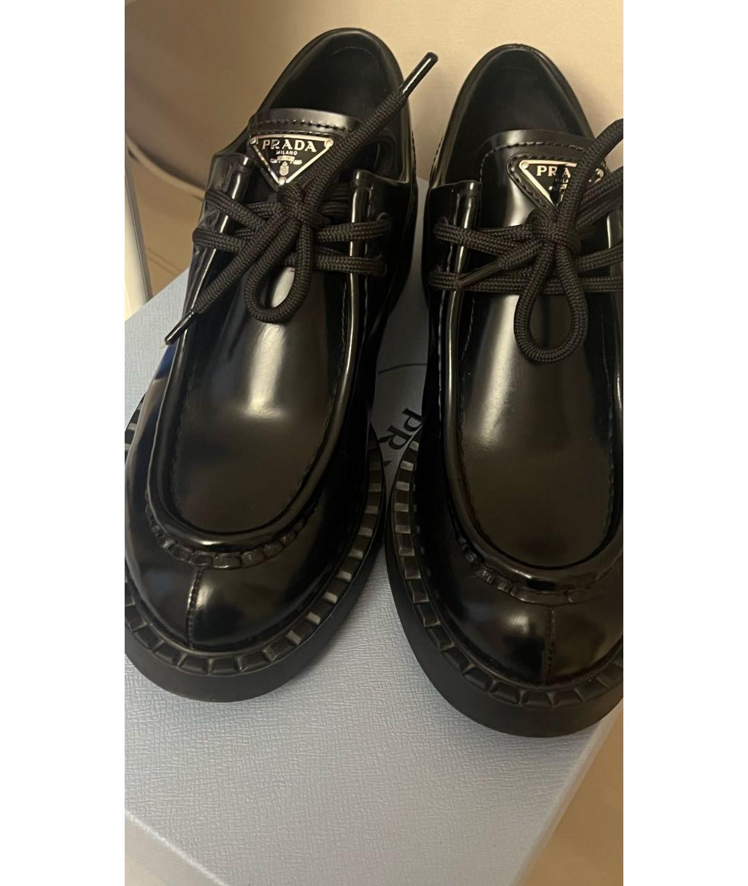 PRADA Черные лоферы из лакированной кожи, фото 6