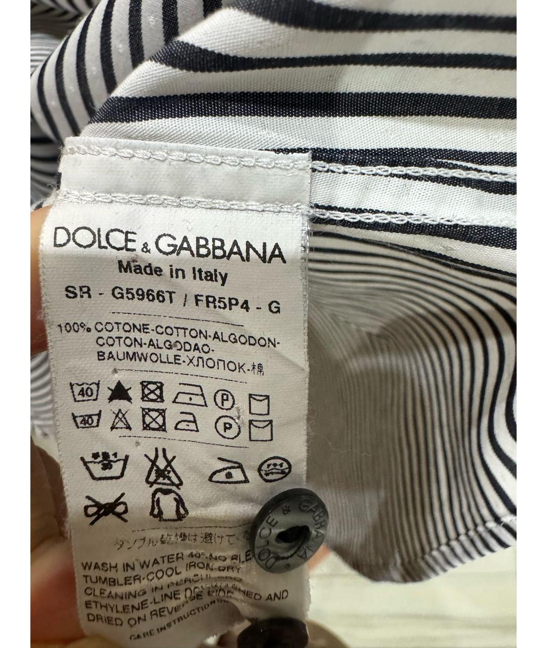 DOLCE&GABBANA Белая хлопковая кэжуал рубашка, фото 5