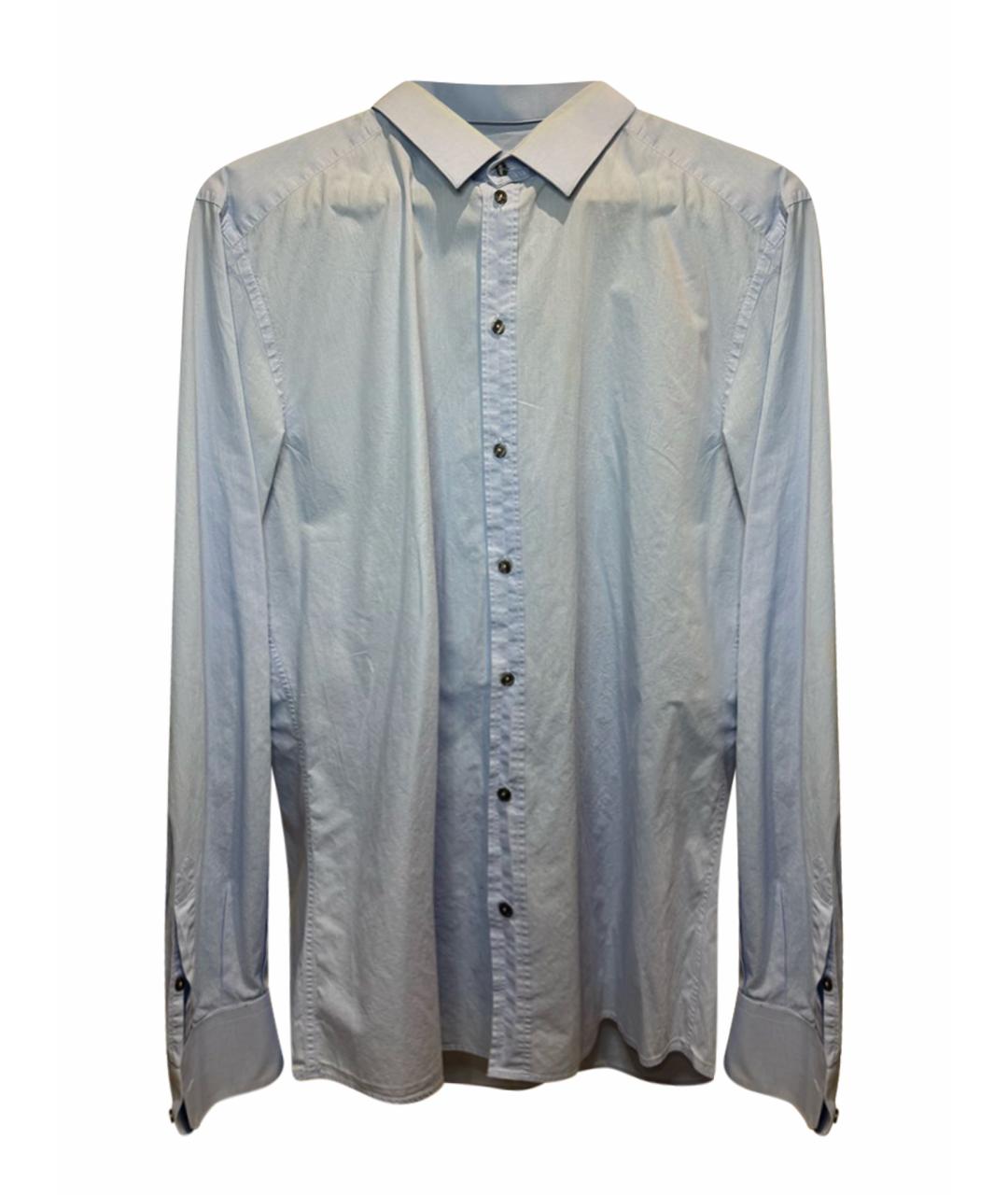 DOLCE&GABBANA Голубая хлопковая классическая рубашка, фото 1