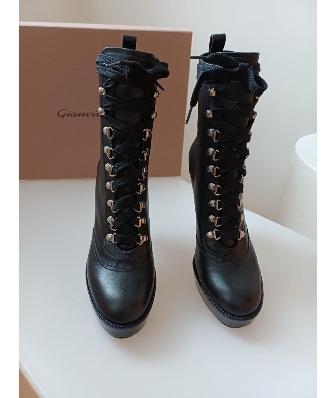 GIANVITO ROSSI Черные кожаные ботильоны, фото 7