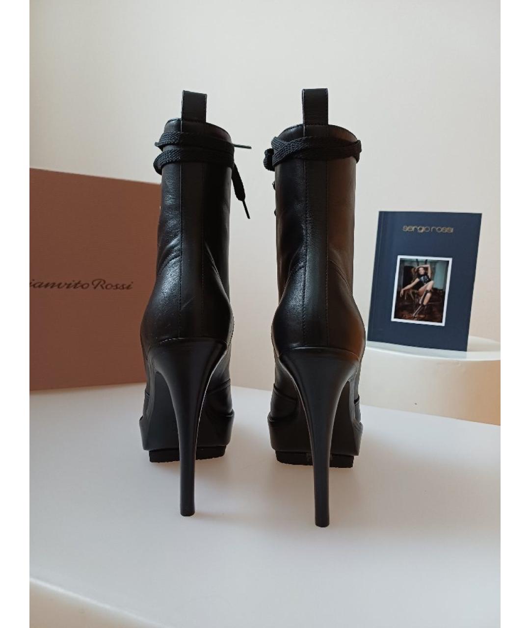 GIANVITO ROSSI Черные кожаные ботильоны, фото 8