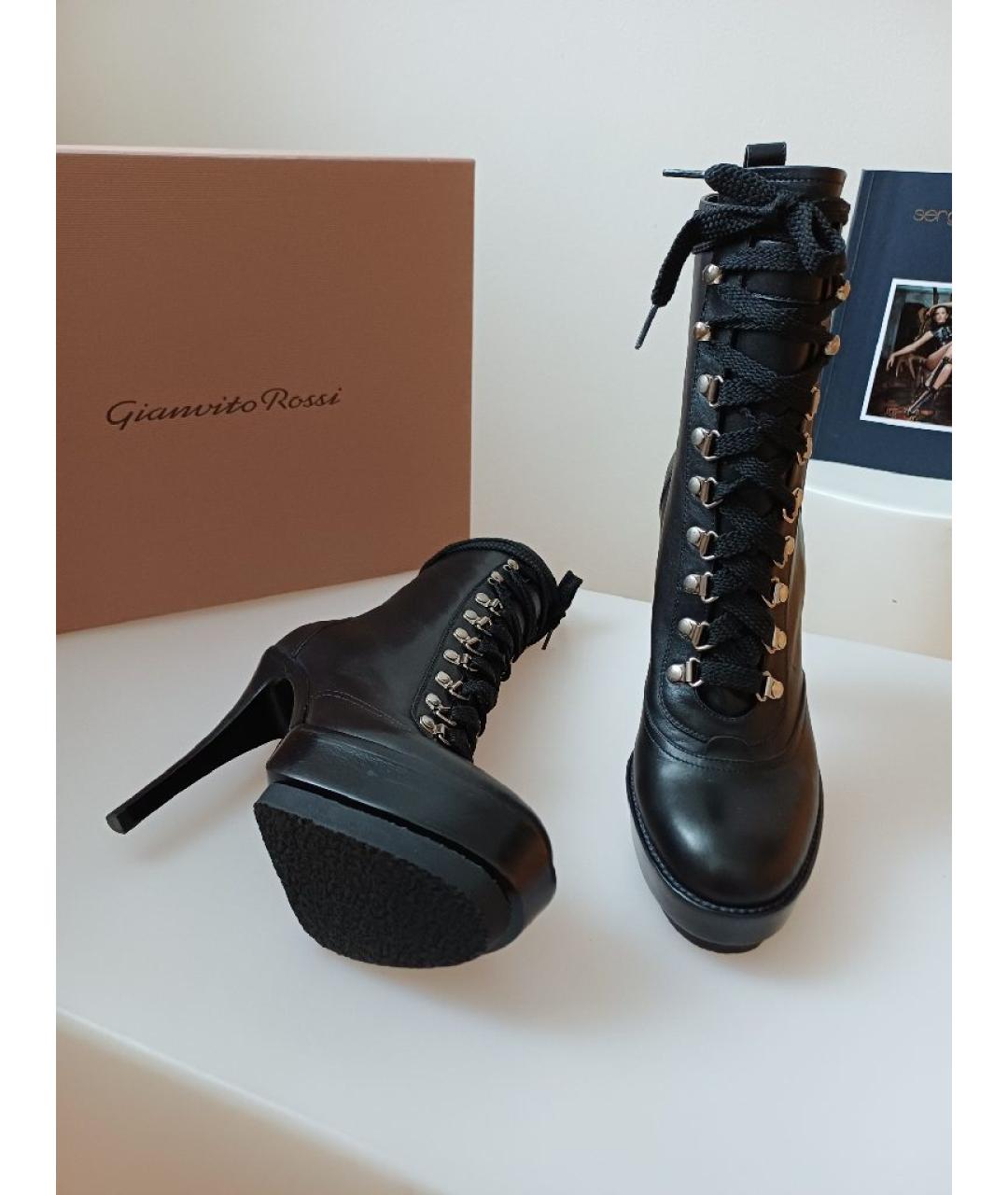 GIANVITO ROSSI Черные кожаные ботильоны, фото 5