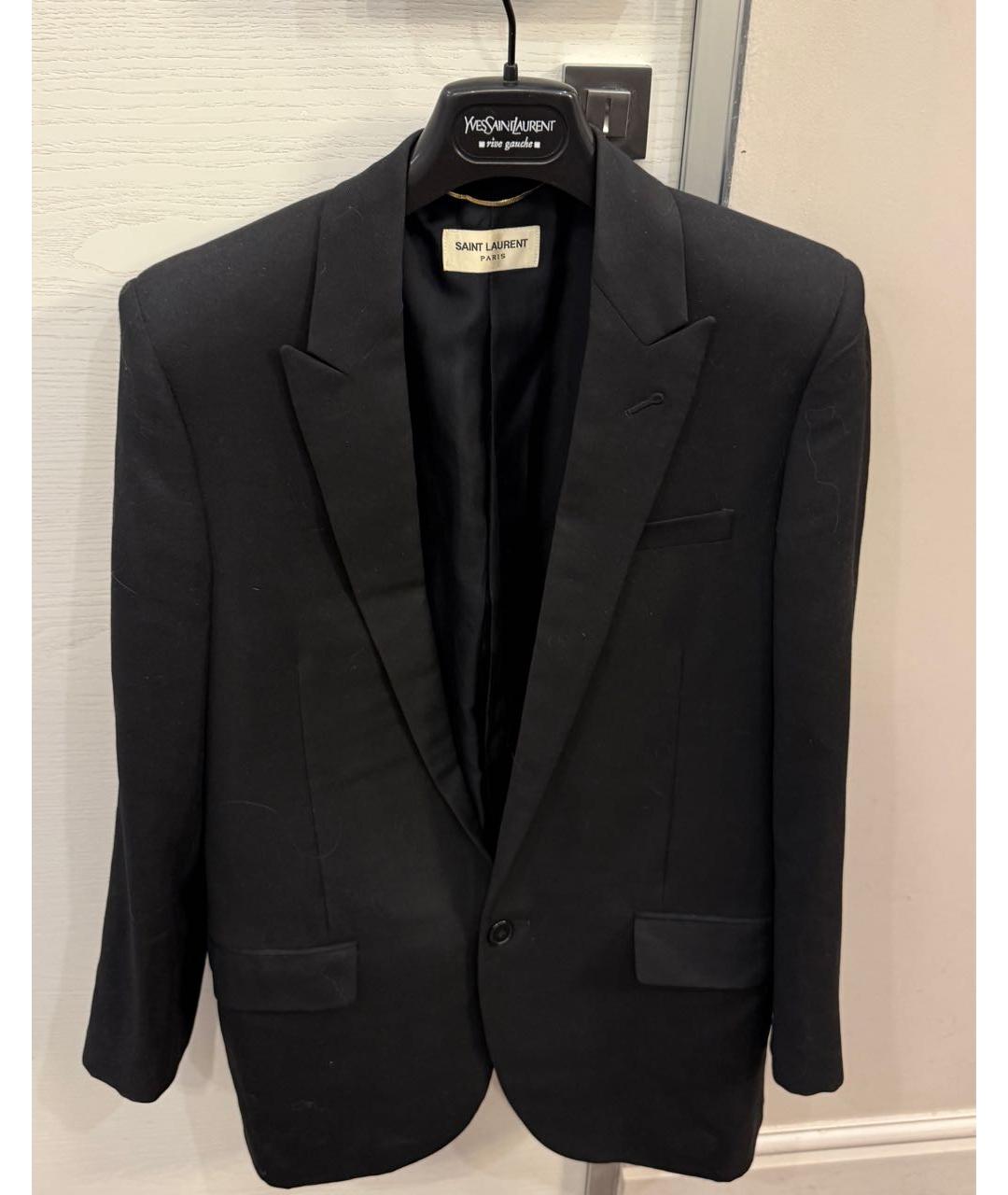 SAINT LAURENT Черный шерстяной жакет/пиджак, фото 7
