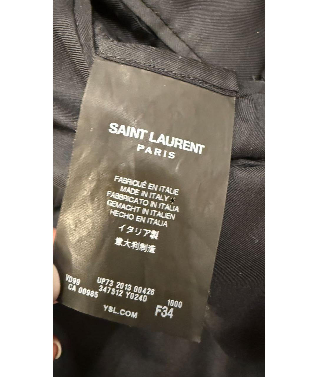 SAINT LAURENT Черный шерстяной жакет/пиджак, фото 4