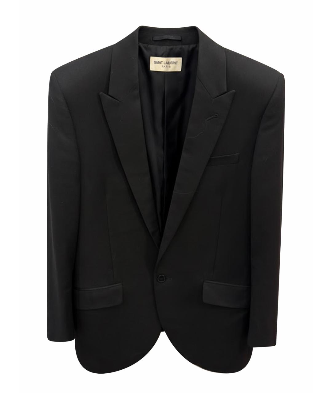 SAINT LAURENT Черный шерстяной жакет/пиджак, фото 1