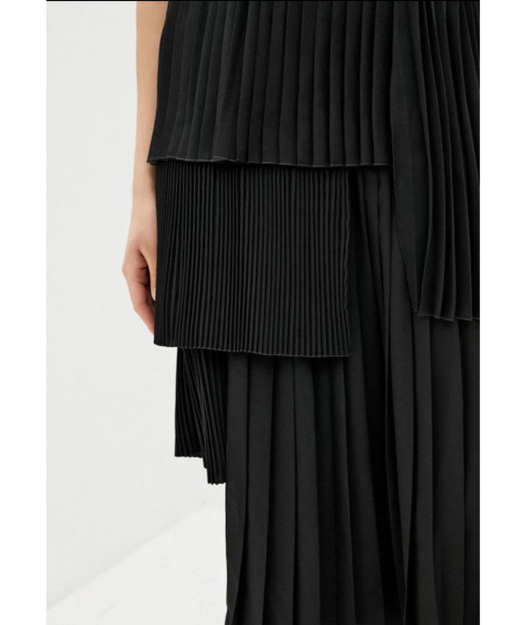 NO. 21 Черная полиэстеровая юбка миди, фото 2