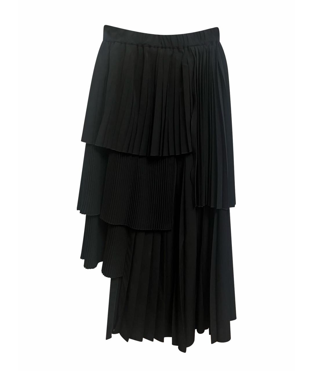 NO. 21 Черная полиэстеровая юбка миди, фото 1