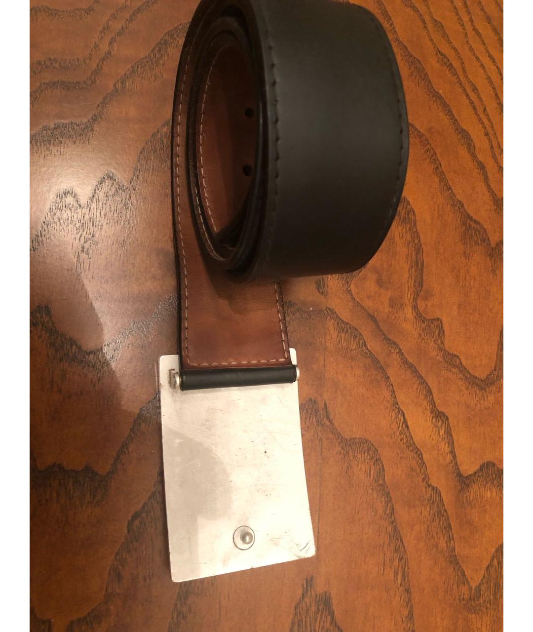 LOUIS VUITTON Черный кожаный ремень, фото 2