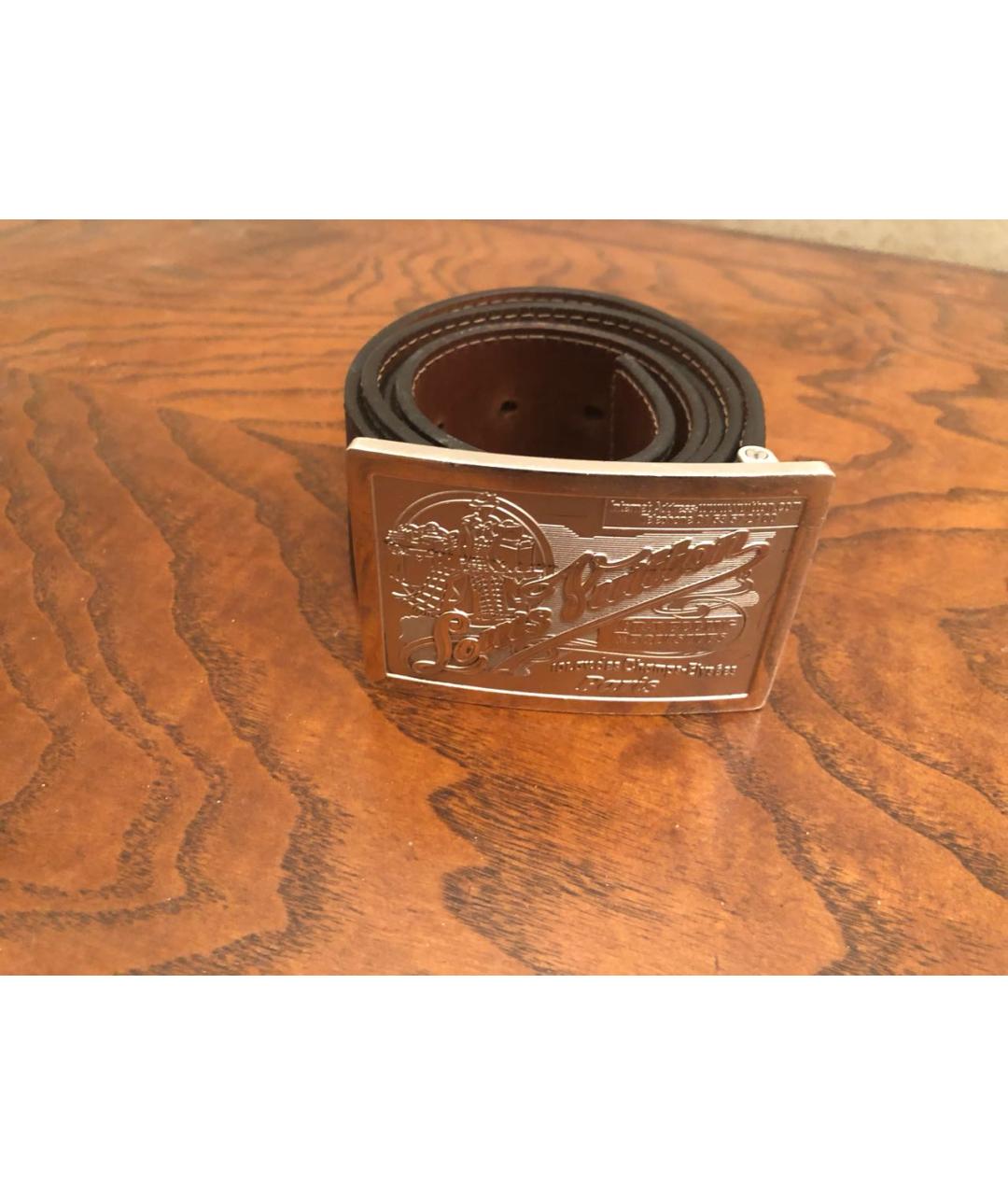 LOUIS VUITTON Черный кожаный ремень, фото 7