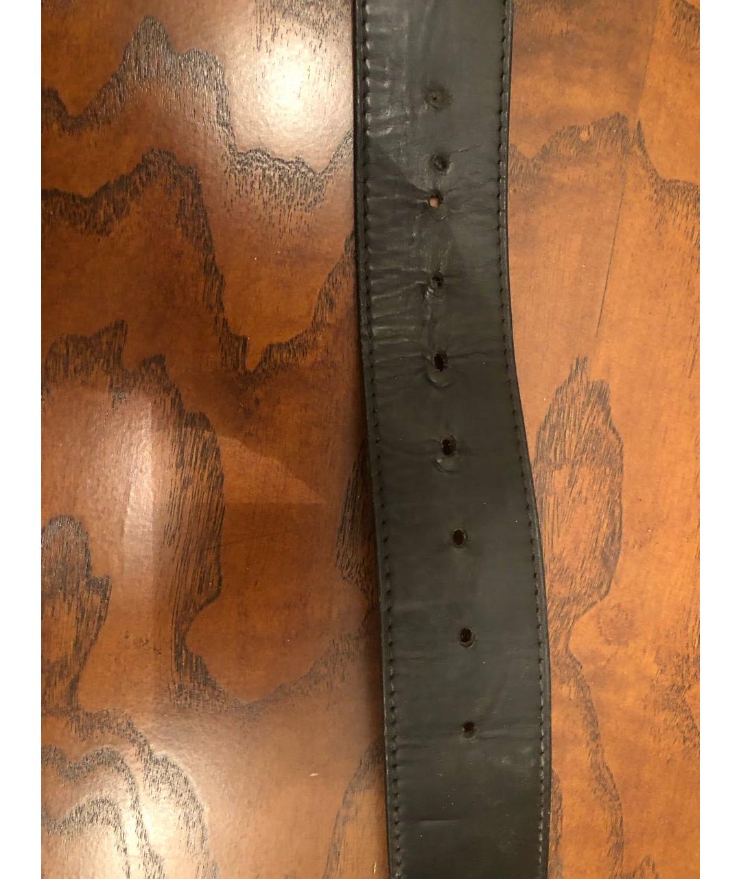 LOUIS VUITTON Черный кожаный ремень, фото 4