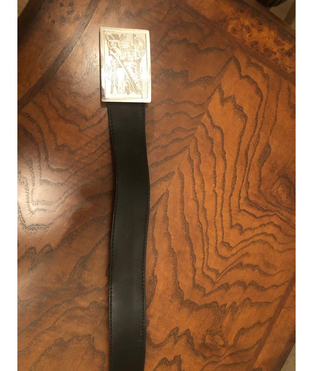 LOUIS VUITTON Черный кожаный ремень, фото 3