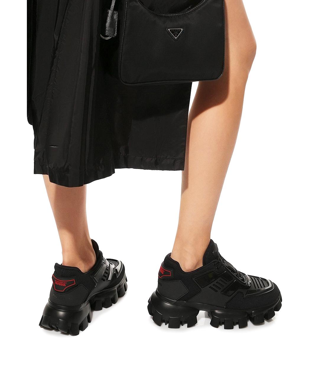 PRADA Черные текстильные кроссовки, фото 5