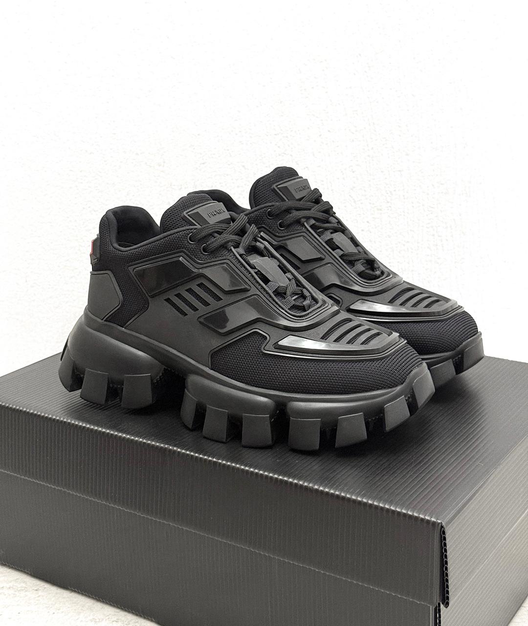 PRADA Черные текстильные кроссовки, фото 6