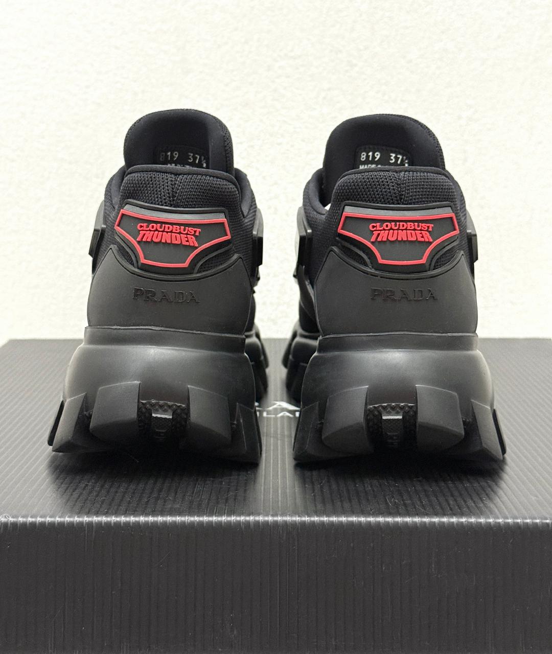 PRADA Черные текстильные кроссовки, фото 9