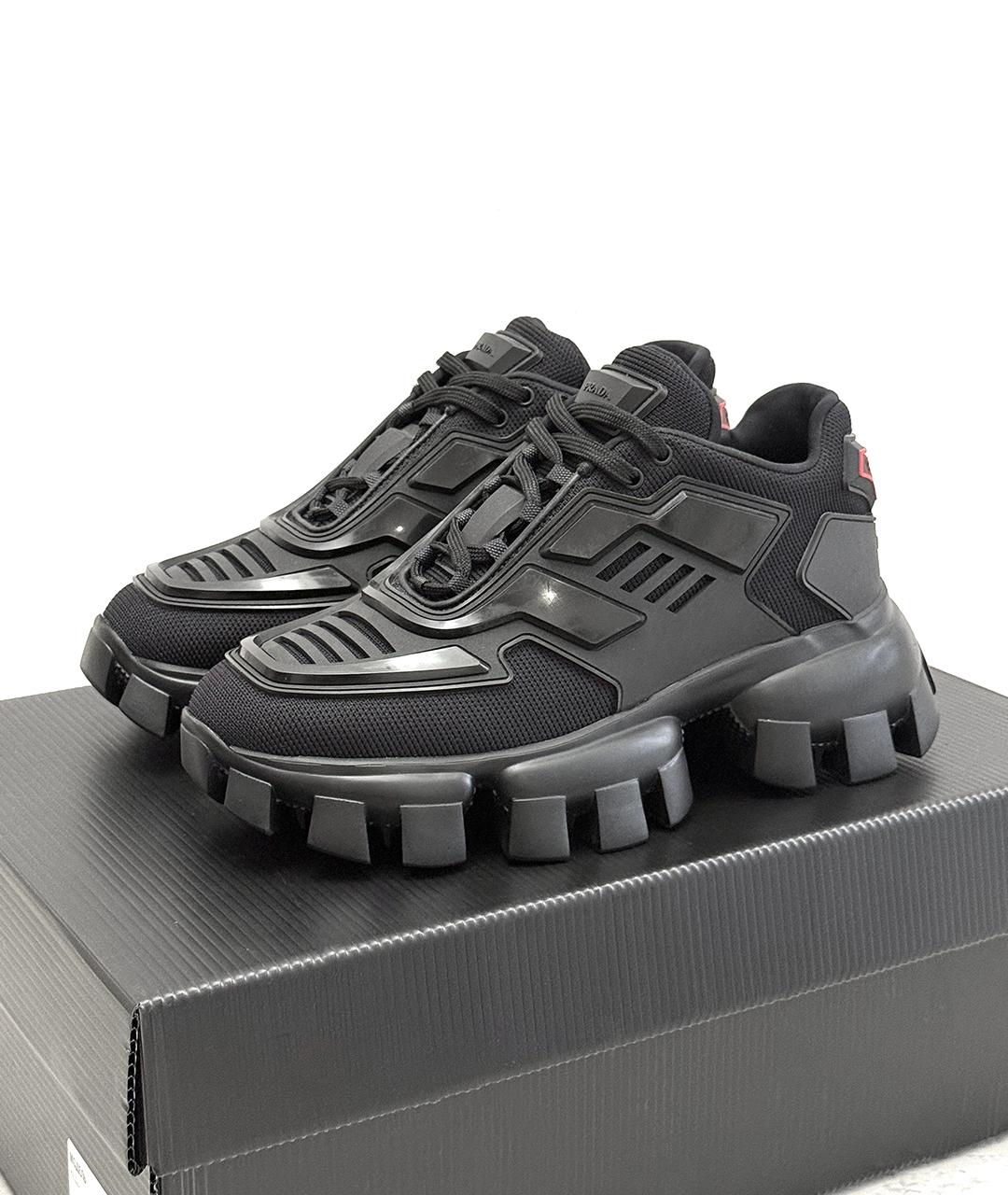 PRADA Черные текстильные кроссовки, фото 2