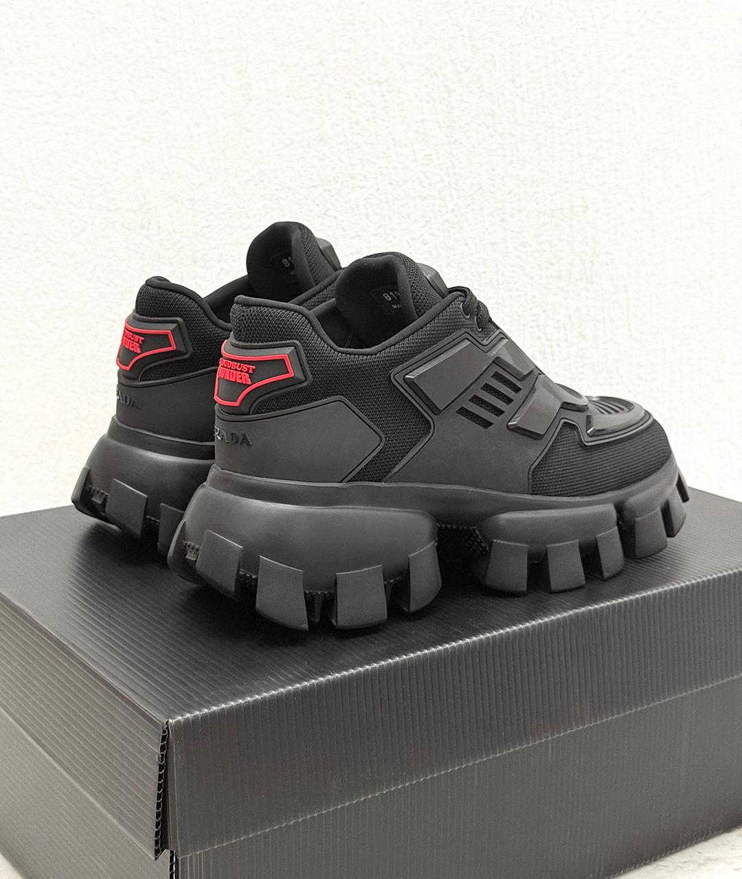 PRADA Черные текстильные кроссовки, фото 4