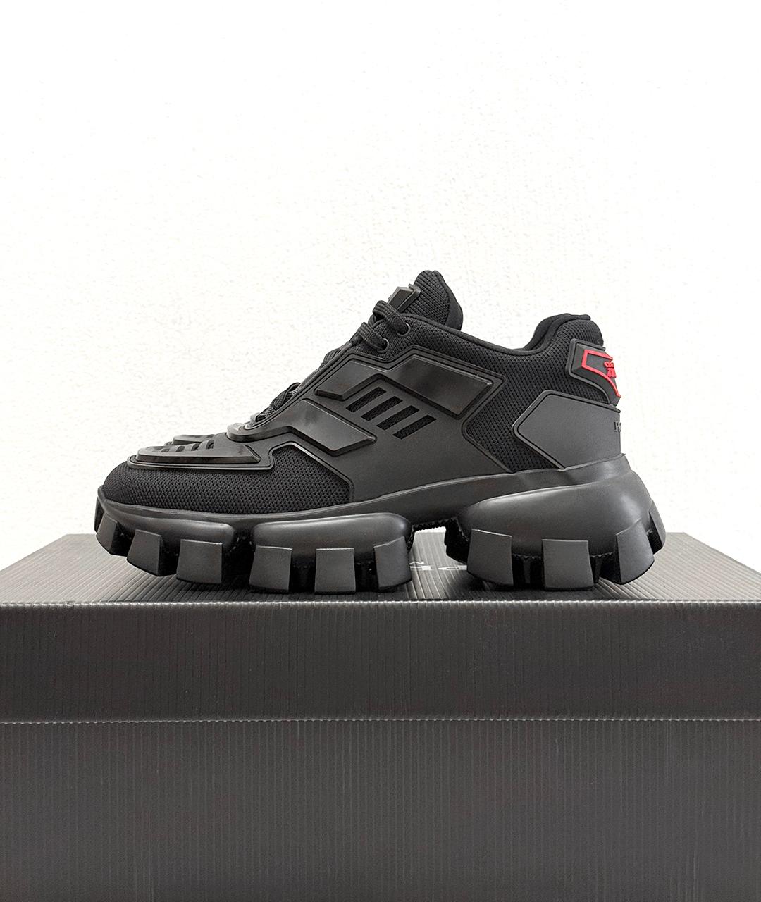 PRADA Черные текстильные кроссовки, фото 3