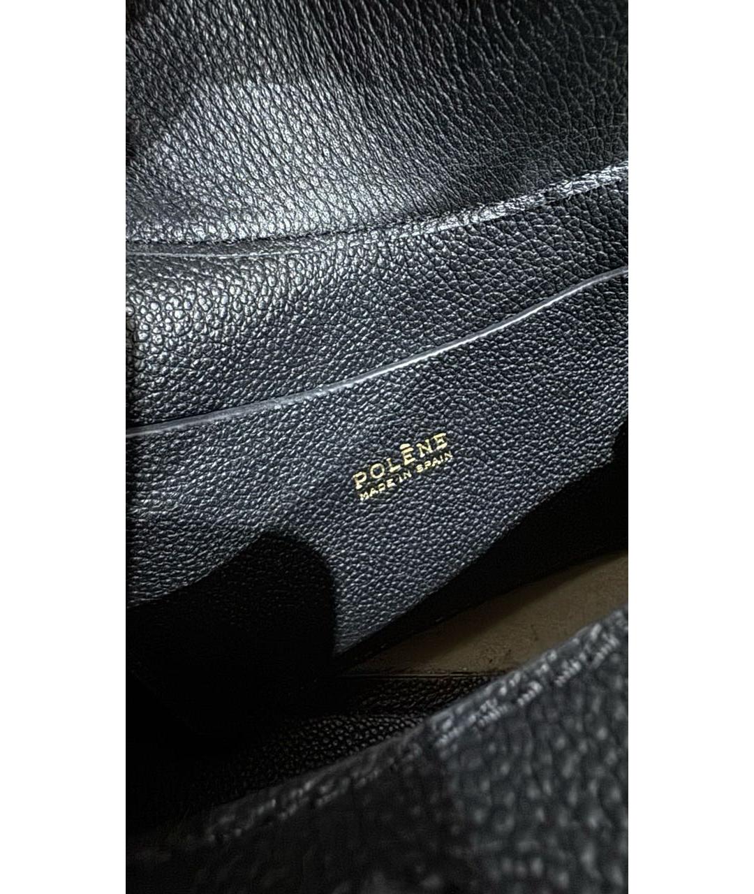 POLENE Черная кожаная сумка через плечо, фото 5