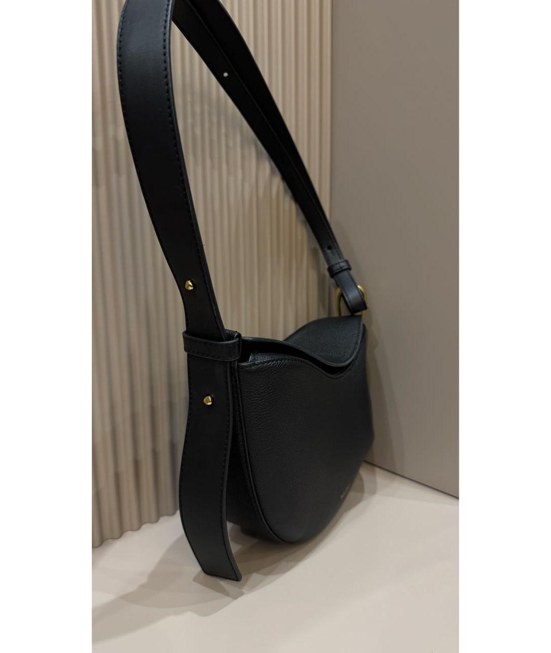 POLENE Черная кожаная сумка через плечо, фото 2