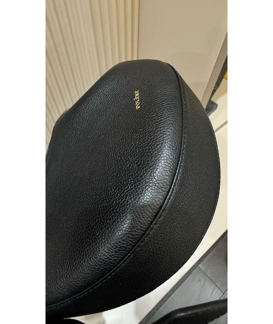 POLENE Черная кожаная сумка через плечо, фото 7