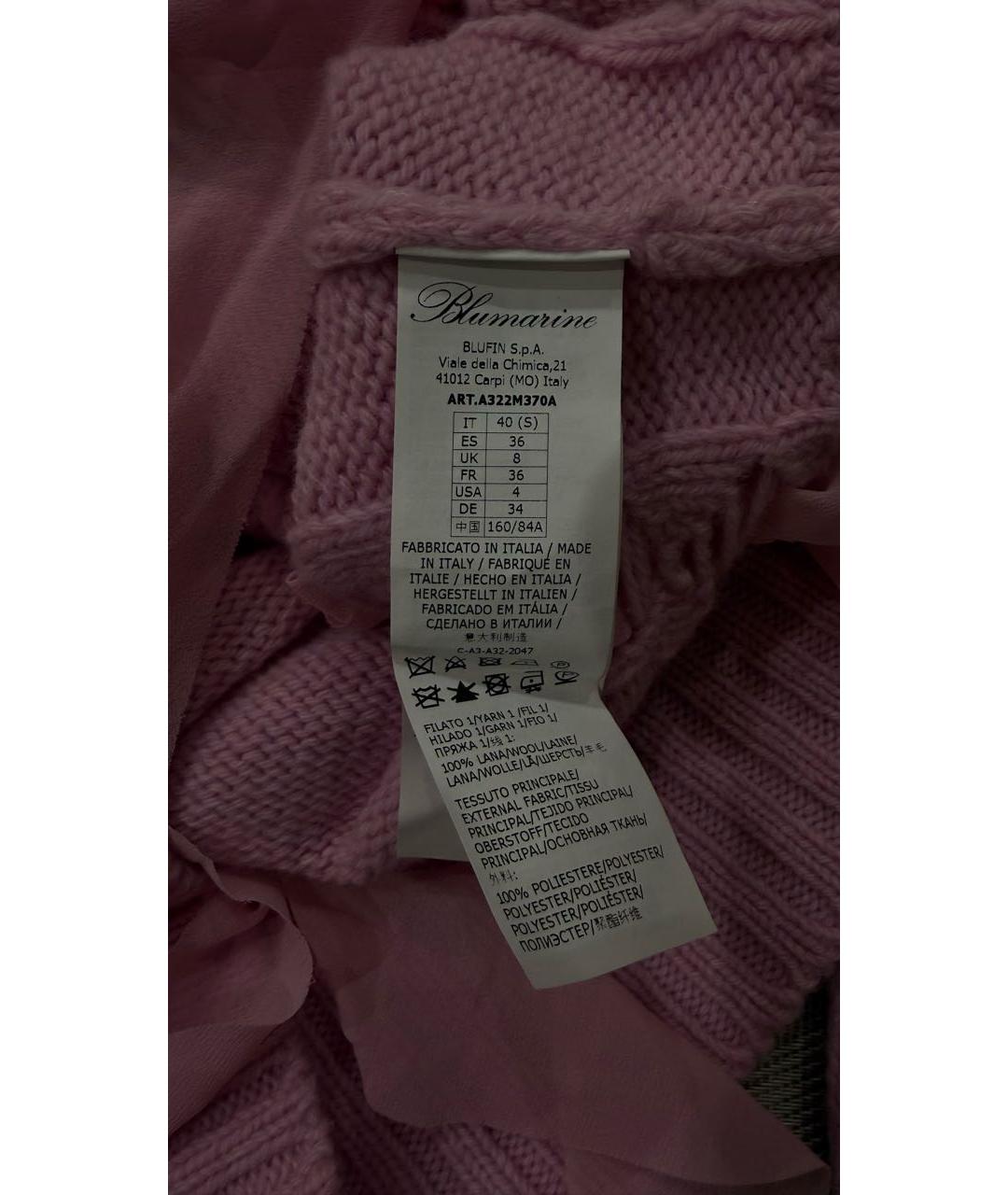 BLUMARINE Розовый шерстяной джемпер / свитер, фото 7