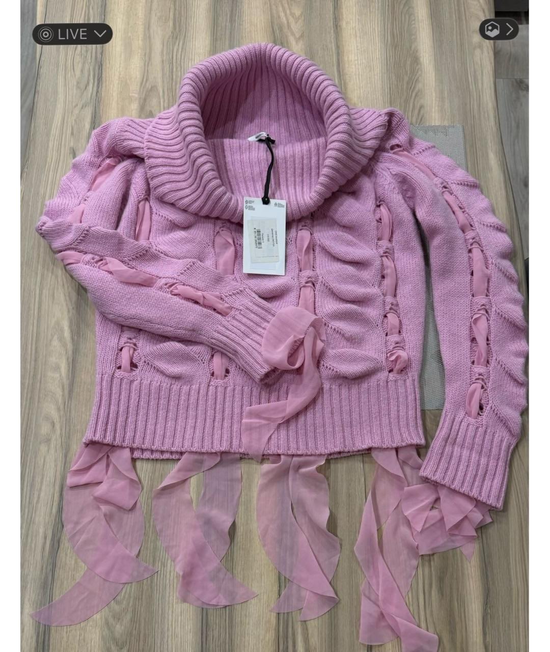 BLUMARINE Розовый шерстяной джемпер / свитер, фото 5