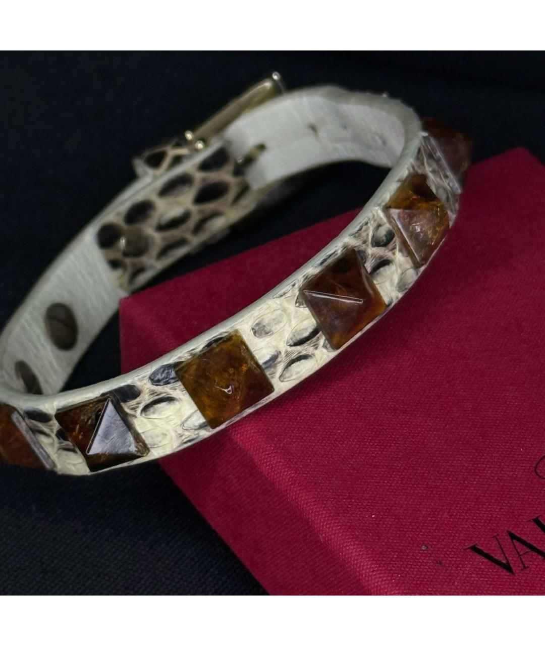 VALENTINO Золотой кожаный браслет, фото 5