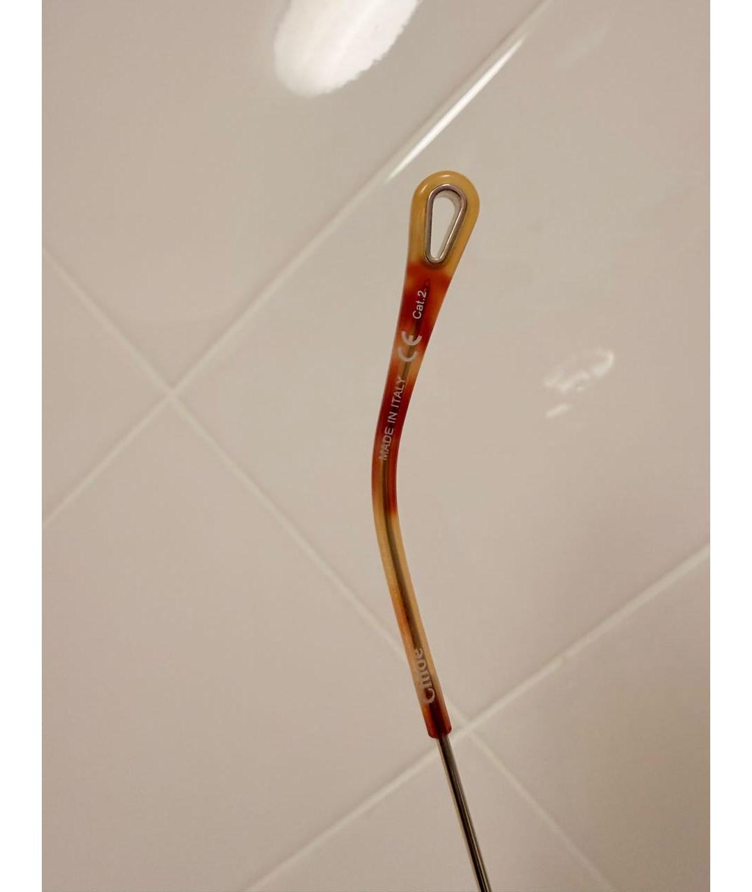 CHLOE Золотые металлические солнцезащитные очки, фото 6