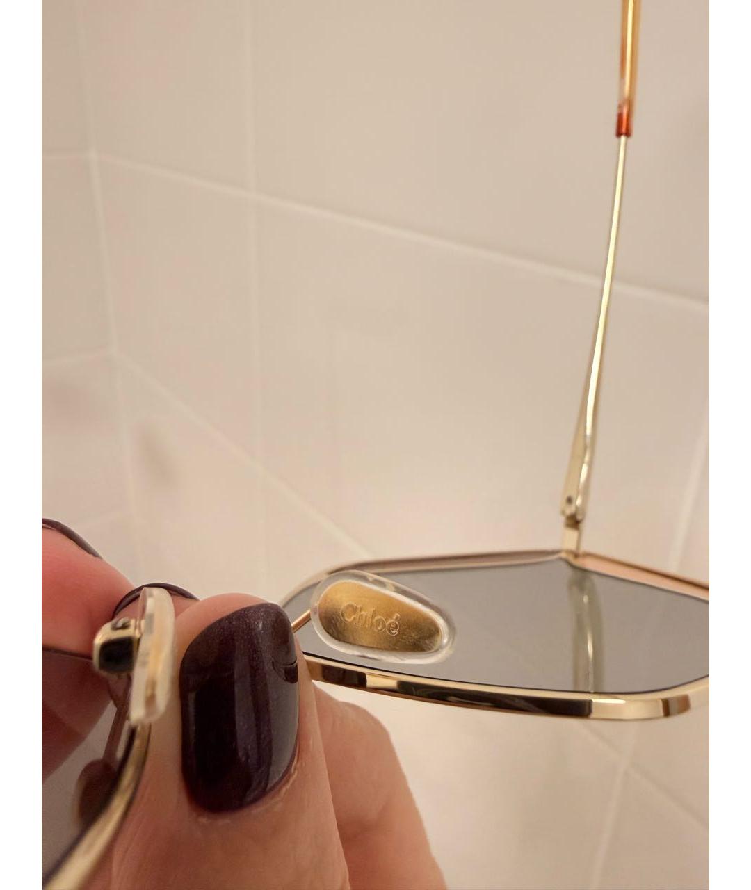 CHLOE Золотые металлические солнцезащитные очки, фото 8