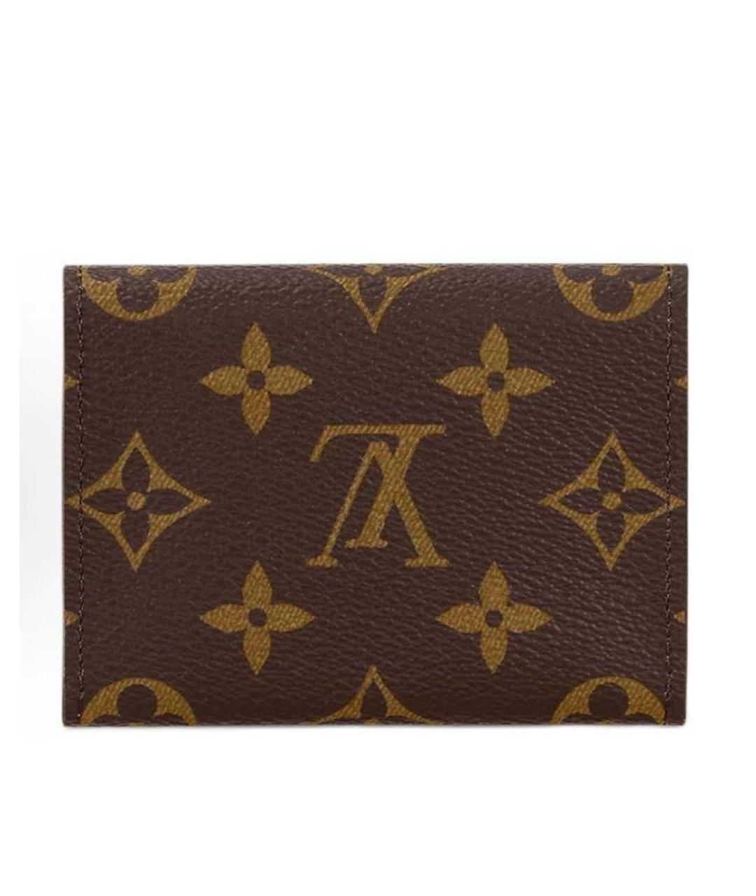 LOUIS VUITTON Коричневый кожаный кошелек, фото 3