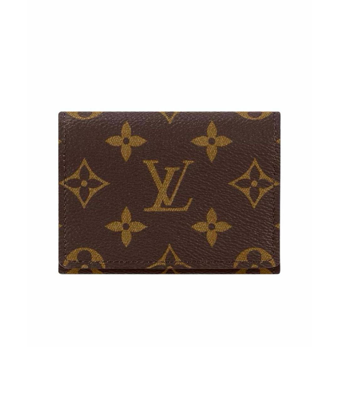 LOUIS VUITTON Коричневый кожаный кошелек, фото 7