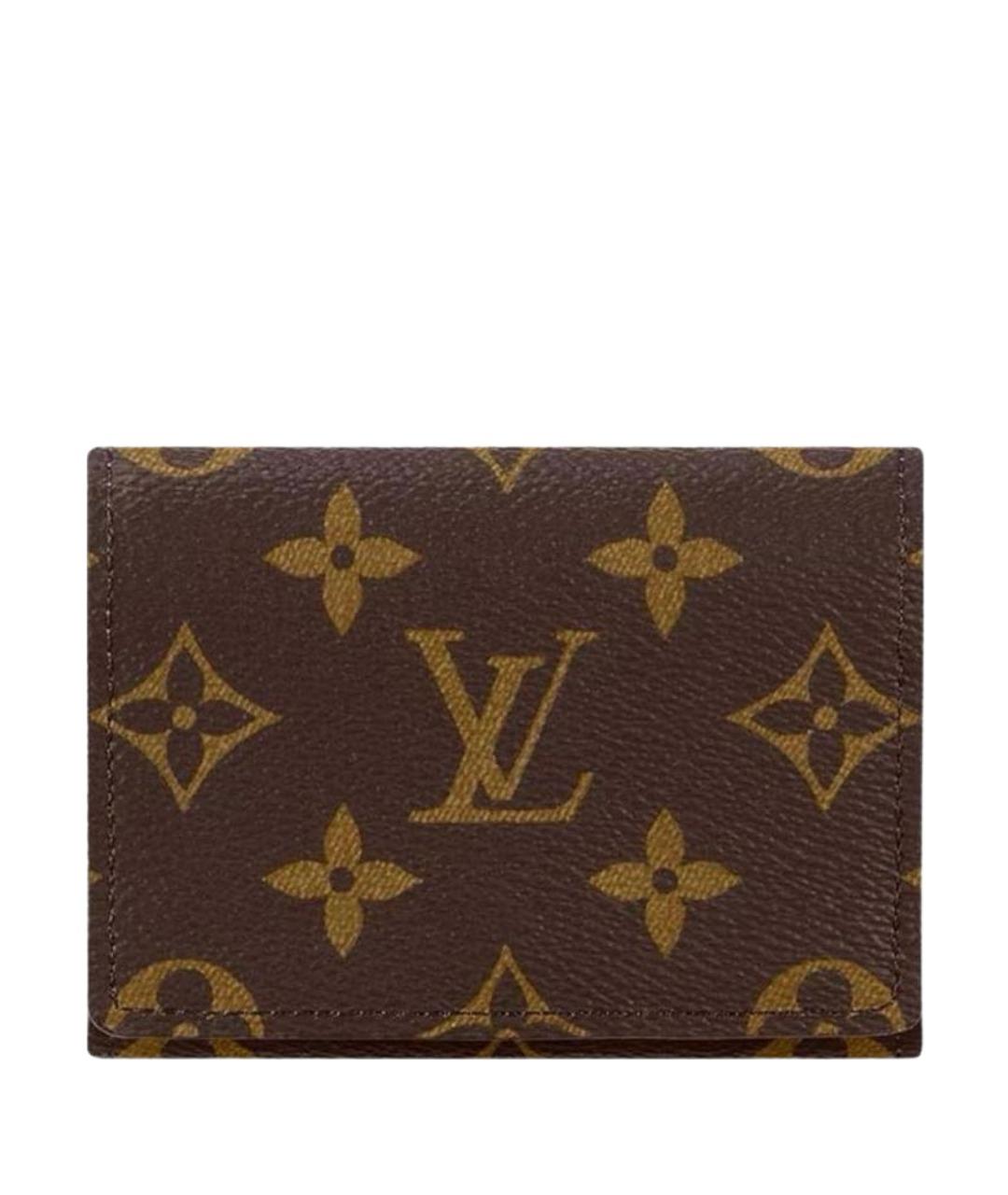 LOUIS VUITTON Коричневый кожаный кошелек, фото 1