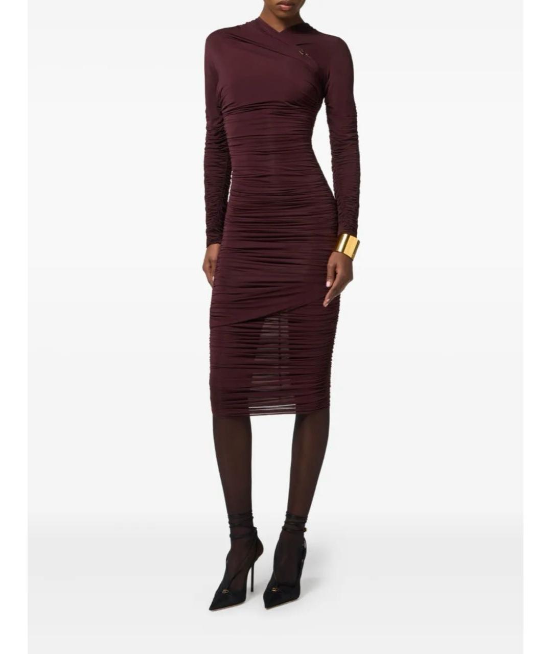 ELISABETTA FRANCHI Бордовое платье, фото 2