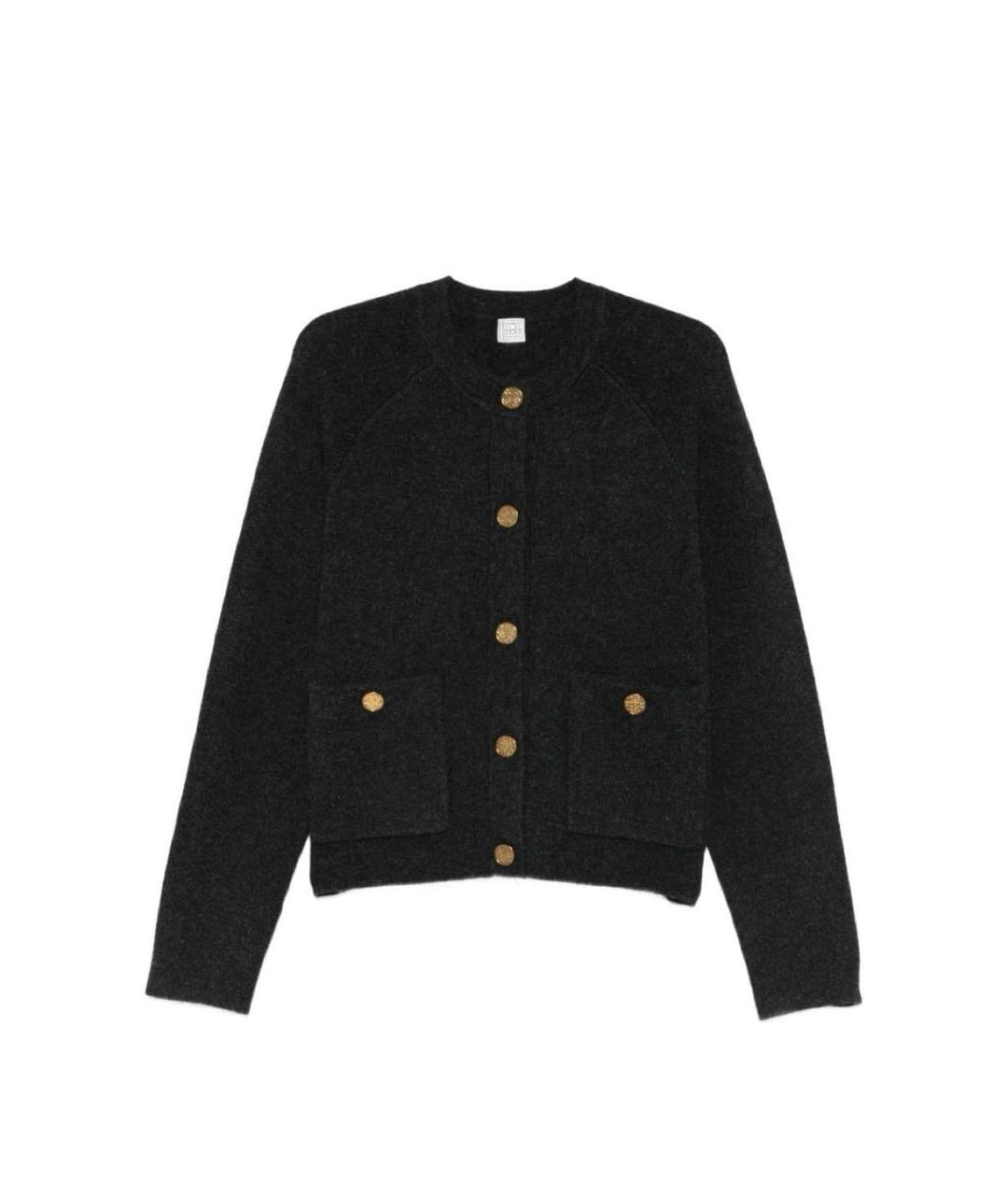 TOTEME Антрацитовый шерстяной кардиган, фото 9