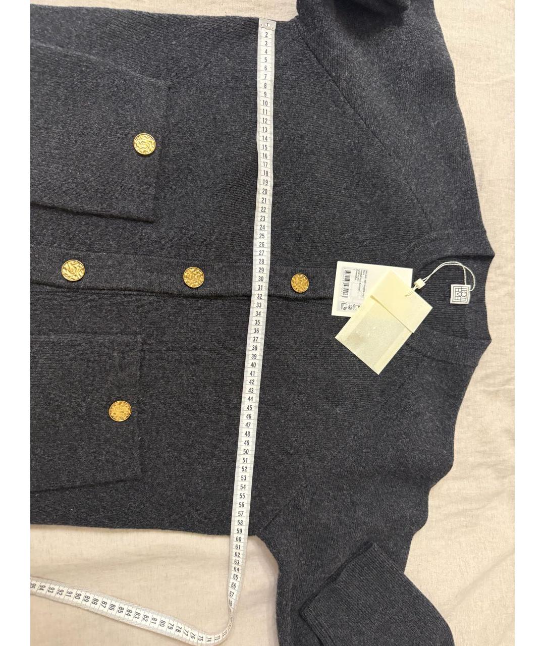 TOTEME Антрацитовый шерстяной кардиган, фото 8